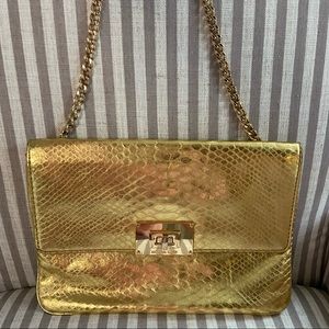 Michael Kors gold evening bag